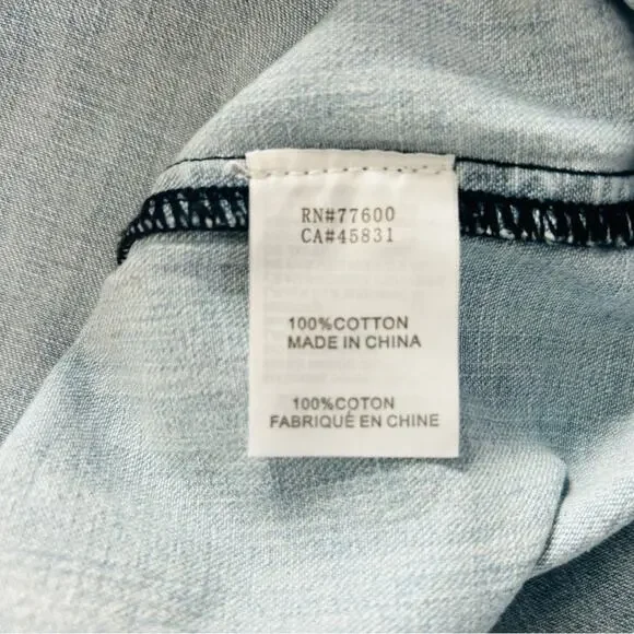 Free People x Sandrine Rose - NWT Western Short Sleeve Denim Shirt - Picture 11 of 12